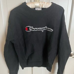 Champion Women's Black Crew Neck Sweater
